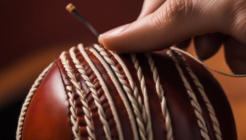 Hand stitched leather cricket ball